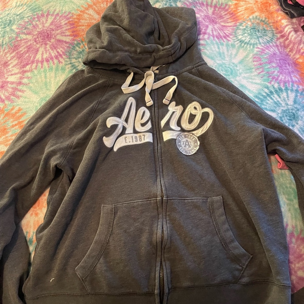 Aeropostale Gray Zip-Up Hoodie